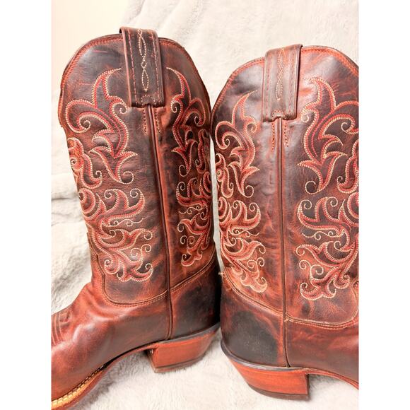 Tony Lama 100th Anniversary Brown Leather Western Cowboy Boots Women’s 8 - Picture 5 of 13